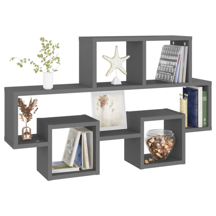 Car-shaped Wall Shelf Grey Chipboard Nbixpx