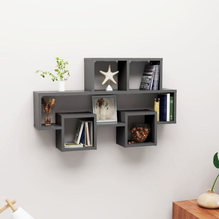 Car-shaped Wall Shelf Grey Chipboard Nbixpx