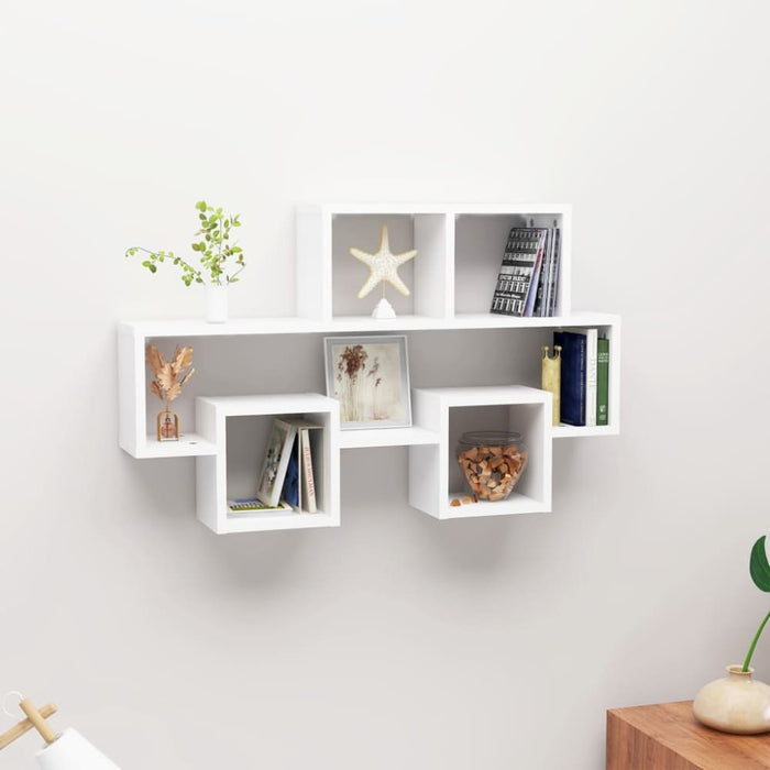 Car-shaped Wall Shelf White Chipboard Nbixpb