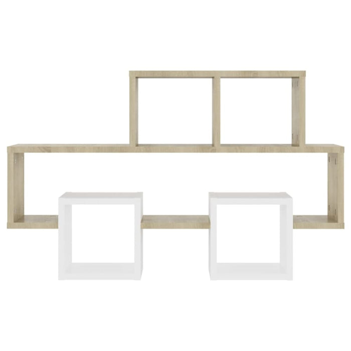 Car-shaped Wall Shelf White & Sonoma Oak Chipboard Nbixpp