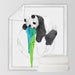 Sherpa Blanket Throw Blankets Black And White Cute Pandas