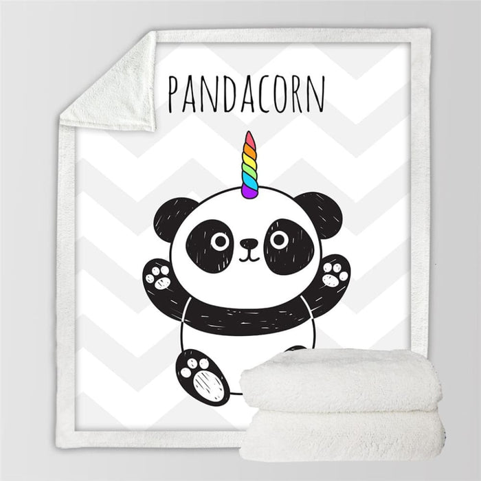 Sherpa Blanket Throw Blankets Black And White Cute Pandas