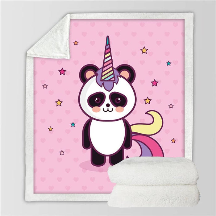 Sherpa Blanket Throw Blankets Black And White Cute Pandas