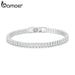 Shining Square Zircon Platinum Plated Bracelet For Women