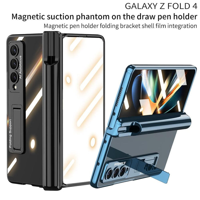 Shockproof Magnetic Fold Case With Pen Slots For Samsung