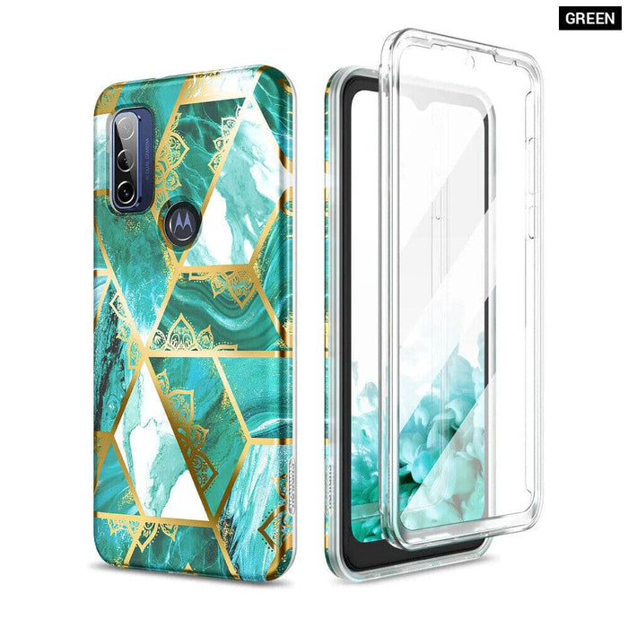 Shockproof Marble Phone Case For Motorola g Pure Full Body