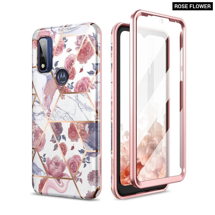 Shockproof Marble Phone Case For Motorola g Pure Full Body