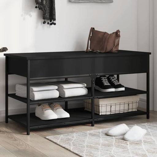 Shoe Bench Black 100x42.5x50 Cm Engineered Wood Ntkbtt