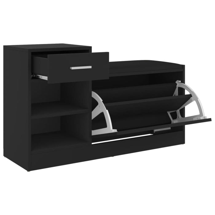 Shoe Bench Black 94.5x31x57 Cm Chipboard Txliax