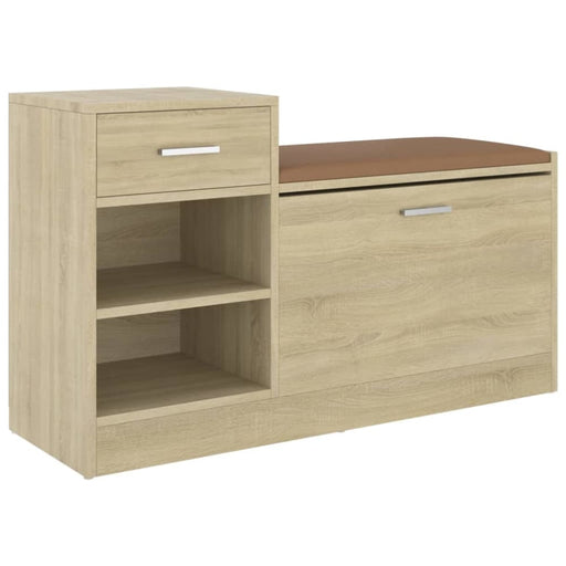 Shoe Bench Sonoma Oak 94.5x31x57 Cm Chipboard Txliaa