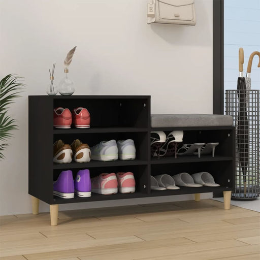 Shoe Cabinet Black 102x36x60 Cm Engineered Wood Nokixp