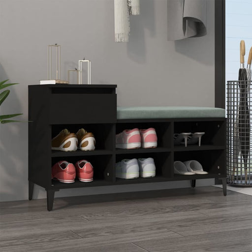 Shoe Cabinet Black 102x36x60 Cm Engineered Wood Nxoxot