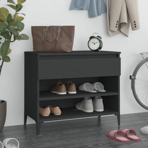 Shoe Cabinet Black 70x36x60 Cm Engineered Wood Nokilp