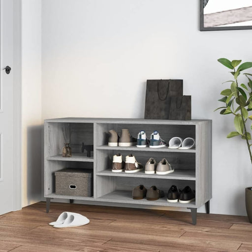 Shoe Cabinet Grey Sonoma 102x36x60 Cm Engineered Wood Nokipa