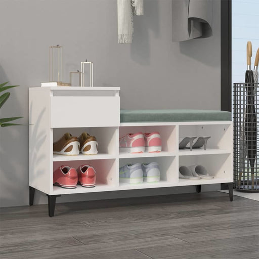 Shoe Cabinet White 102x36x60 Cm Engineered Wood Nxoxox