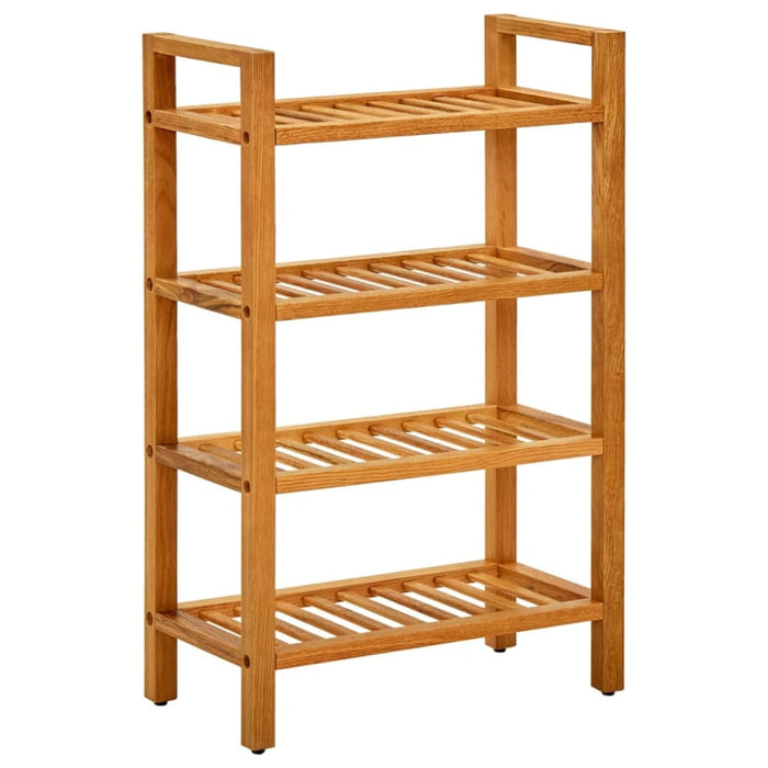 Shoe Rack With 4 Shelves 50x27x80 Cm Solid Oak Wood Ttoial