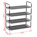 Shoe Rack With 4 Shelves Metal And Non-woven Fabric Black