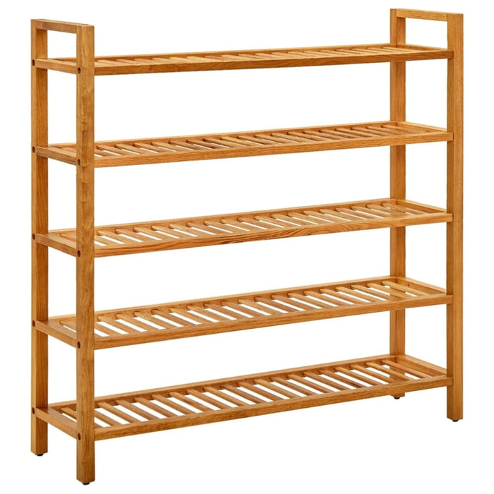 Shoe Rack With 5 Shelves 100x27x100 Cm Solid Oak Wood Ttoipo