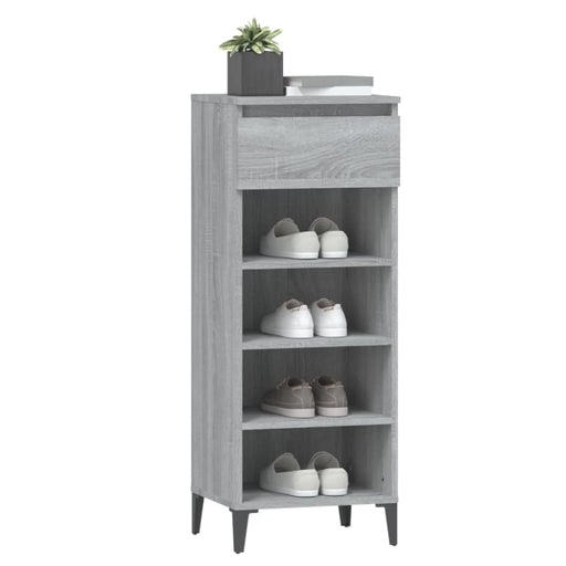 Shoe Rack Grey Sonoma 40x36x105 Cm Engineered Wood Nokinl