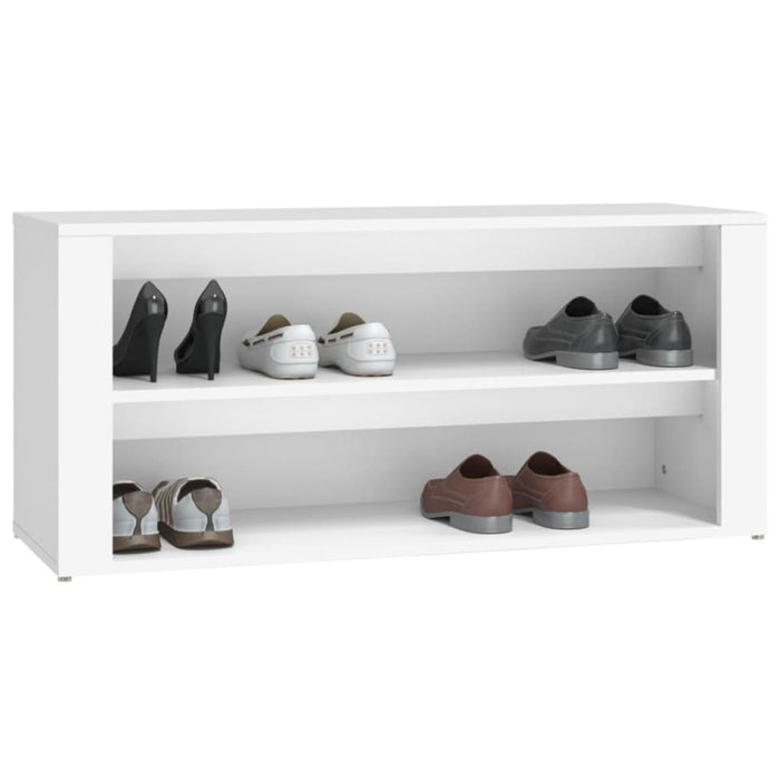 Shoe Rack White 100x35x45 Cm Engineered Wood Nolkba