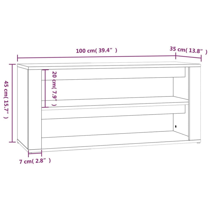 Shoe Rack White 100x35x45 Cm Engineered Wood Nolkba