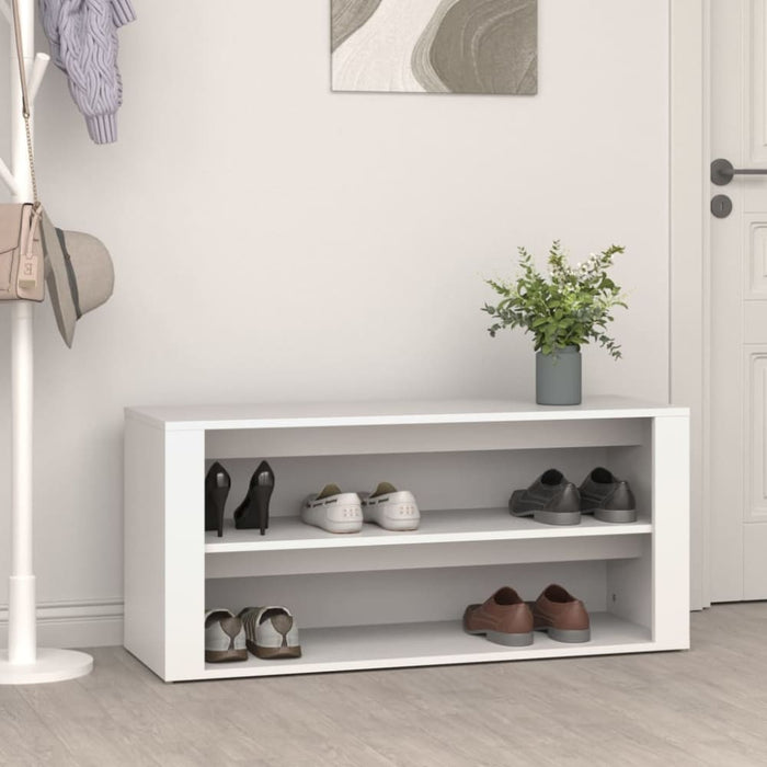 Shoe Rack White 100x35x45 Cm Engineered Wood Nolkba