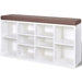 Shoe Storage Bench 10 Compartments White Xaxppa