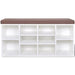 Shoe Storage Bench 10 Compartments White Xaxppa