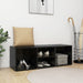 Shoe Storage Bench Glossy Look Black 105x35x35 Cm Chipboard