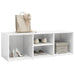 Shoe Storage Bench Glossy Look White 105x35x35 Cm Chipboard