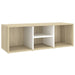 Shoe Storage Bench White And Sonoma Oak 105x35x35 Cm