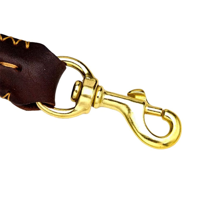 Short Real Leather Dog Leash