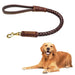 Short Real Leather Dog Leash