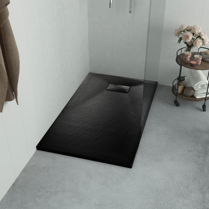 Shower Base Tray Smc Black 100x80 Cm Oaaino