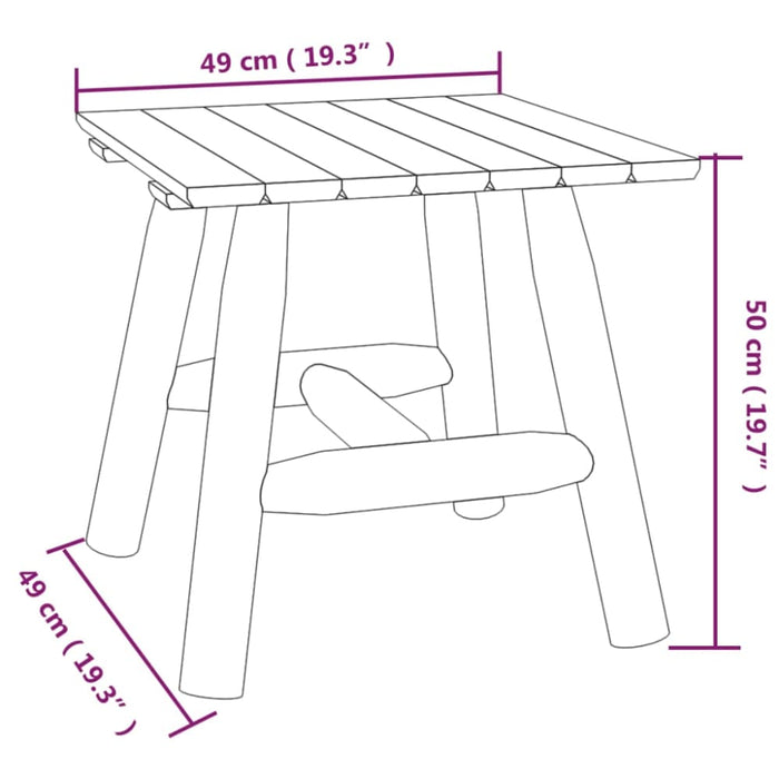 Side Table 49x49x50 Cm Solid Wood Spruce Tlttpo