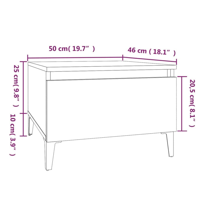 Side Table Black 50x46x35 Cm Engineered Wood Nokpon