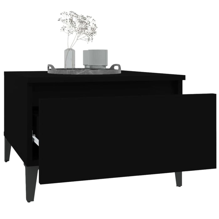 Side Table Black 50x46x35 Cm Engineered Wood Nokpon