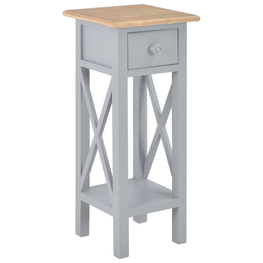 Side Table Grey 27x27x65.5 Cm Wood Xnbbpn