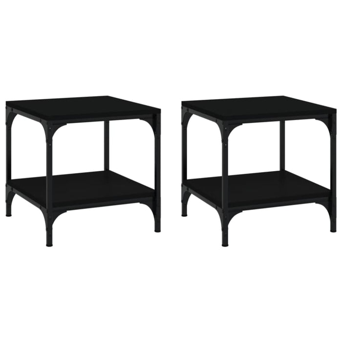Side Tables 2 Pcs Black 40x40x40 Cm Engineered Wood Noktin
