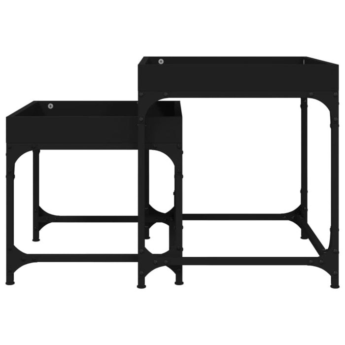 Side Tables 2 Pcs Black Engineered Wood Nxtxnx