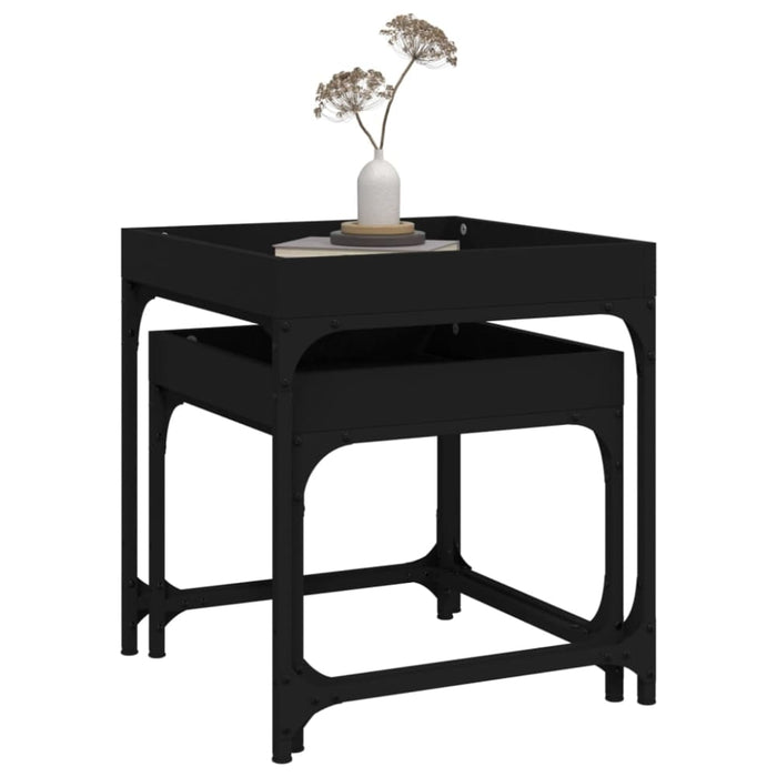 Side Tables 2 Pcs Black Engineered Wood Nxtxnx