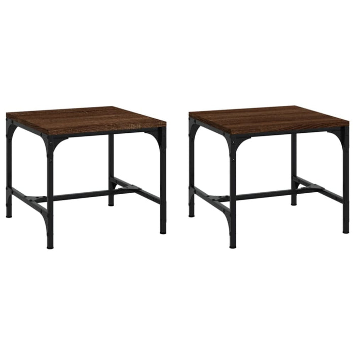 Side Tables 2 Pcs Brown Oak 40x40x35 Cm Engineered Wood