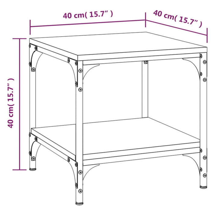 Side Tables 2 Pcs Brown Oak 40x40x40 Cm Engineered Wood