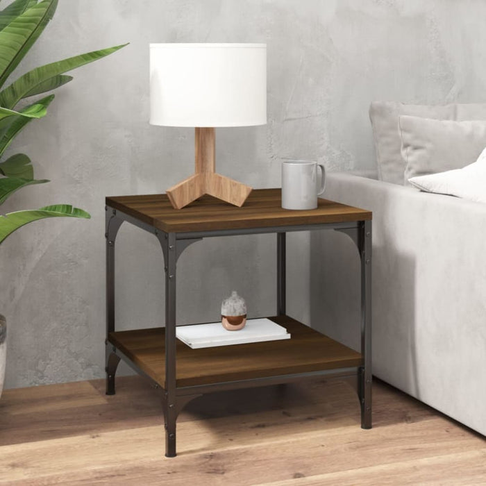 Side Tables 2 Pcs Brown Oak 40x40x40 Cm Engineered Wood
