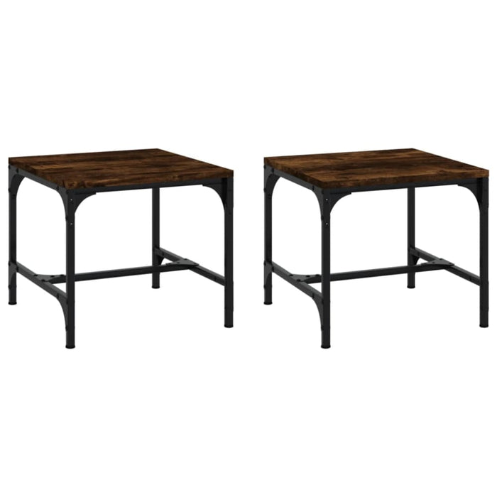 Side Tables 2 Pcs Smoked Oak 40x40x35 Cm Engineered Wood