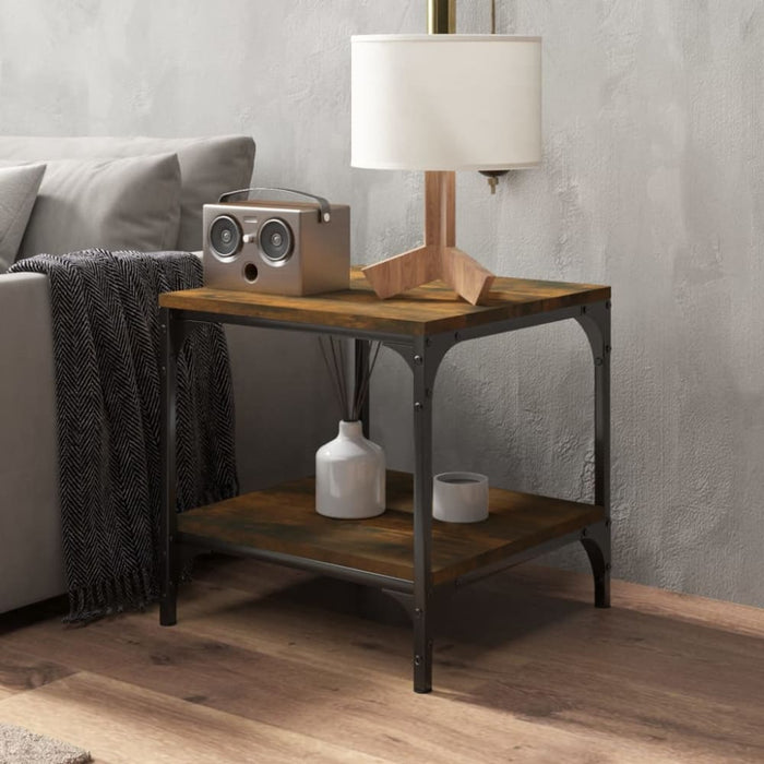 Side Tables 2 Pcs Smoked Oak 40x40x40 Cm Engineered Wood