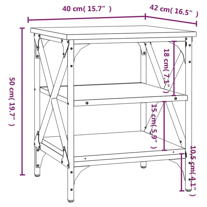 Side Tables 2 Pcs Smoked Oak 40x42x50 Cm Engineered Wood