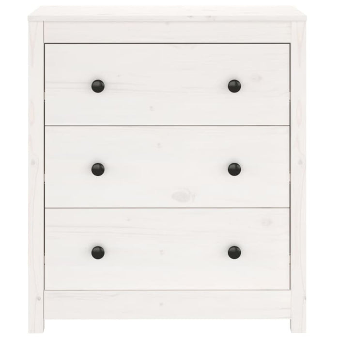 Sideboard White 70x35x80 Cm Solid Wood Pine Notitp