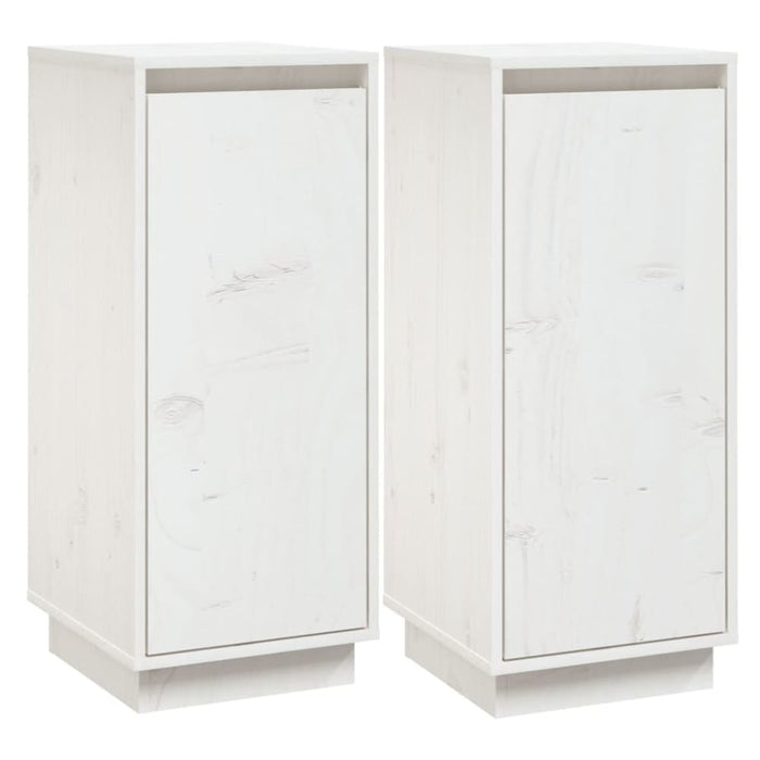 Sideboards 2 Pcs White 31.5x34x75 Cm Solid Wood Pine Nottpt