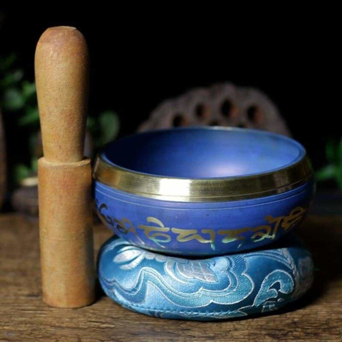 Silent Mind Tibetan Singing Bowl Set Blue Colour Design